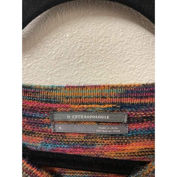 Anthropolige Ruby Flutter Sleeve Sweater Top Rainbow Knit Tank Size S - Picture 2 of 4